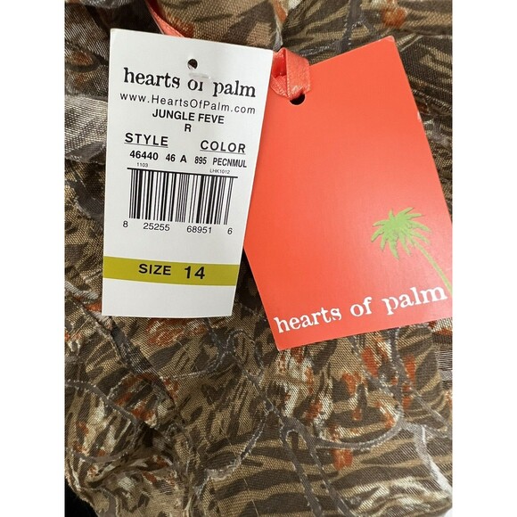 Hearts of Palm Blouse Size 14 Animal Print Semi-Sheer Collared Button-Down NEW - Picture 12 of 13